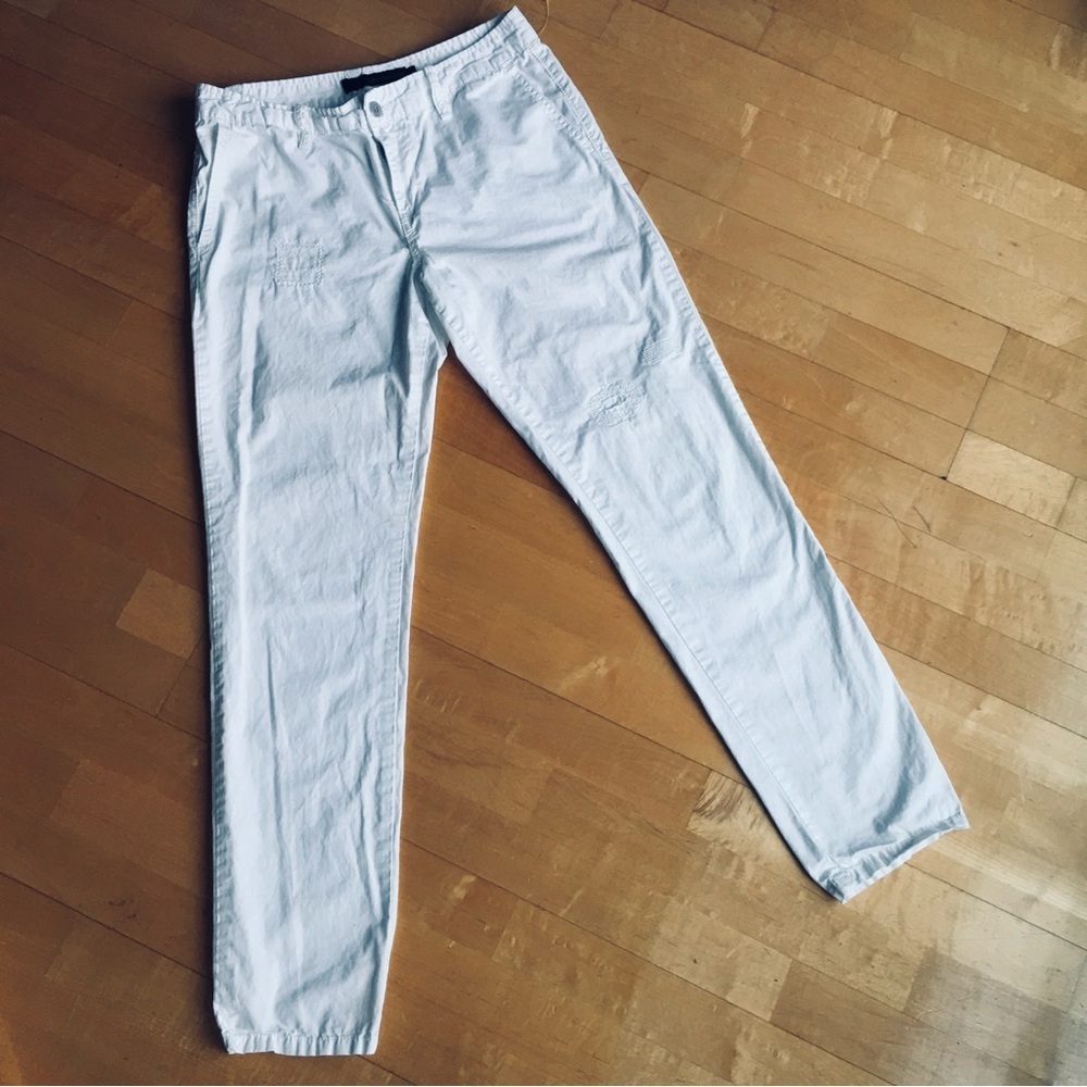 Calvin Klein Jeans, Straight Leg, Mid Rise, 100% Cotton Pants, White, Size 6